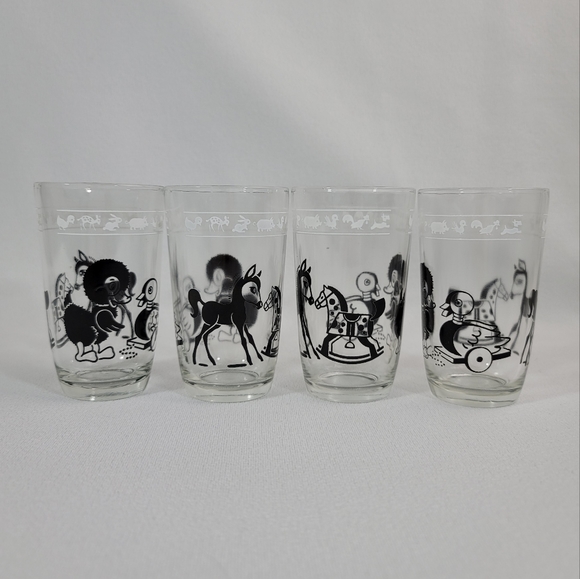 (4) Mid Century Swanky Swigs Childrens Juice Glasses - Rocking Horse Duck - Picture 16 of 16